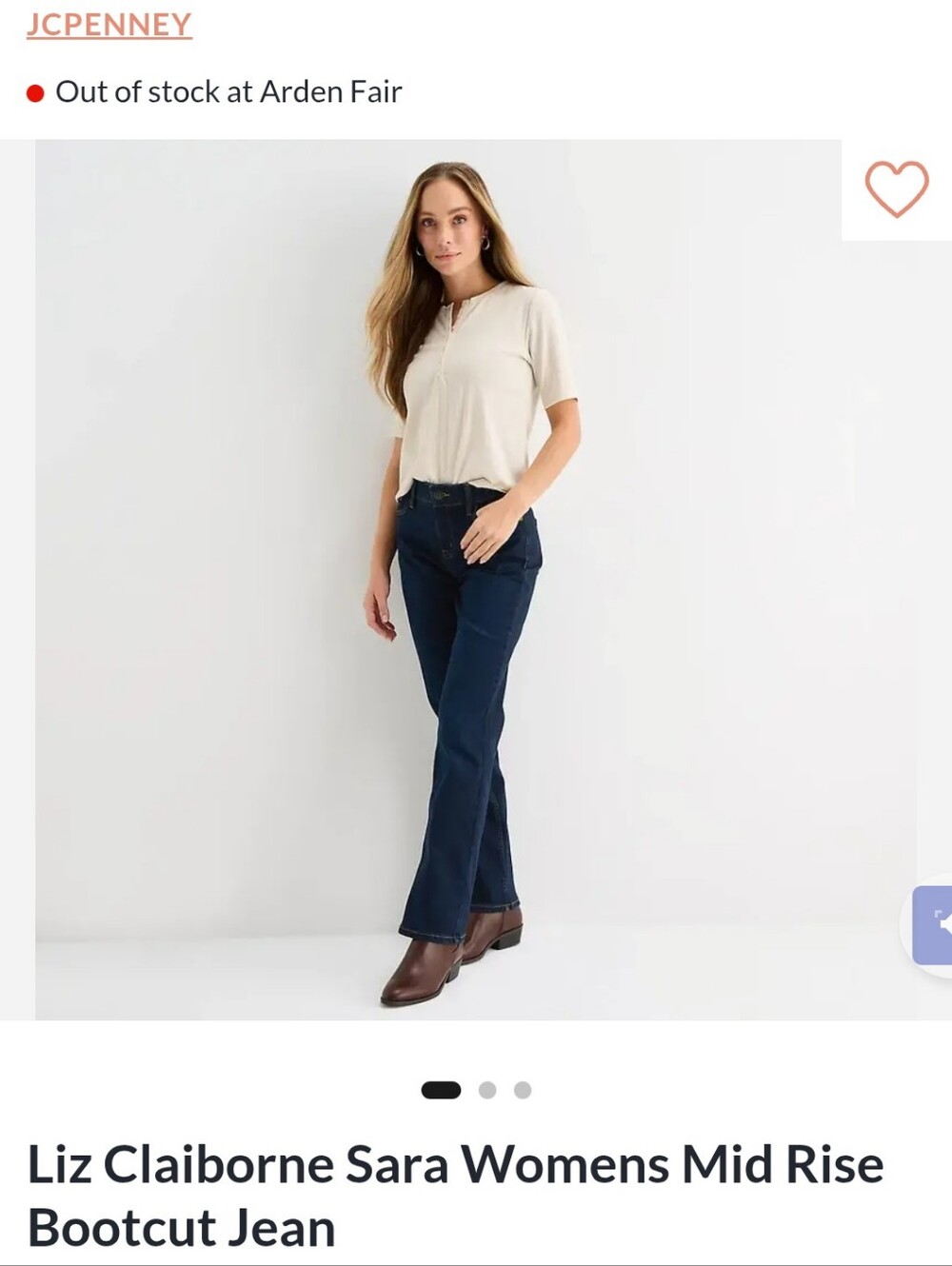 Liz Claiborne Sara Midrise Jeans 8-10 Medium Blue